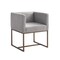 Saltoro Sherpi Cid 25 Inch Dining Chair, Smooth Gray Velvet, Cushioned Seat, Metal Base-